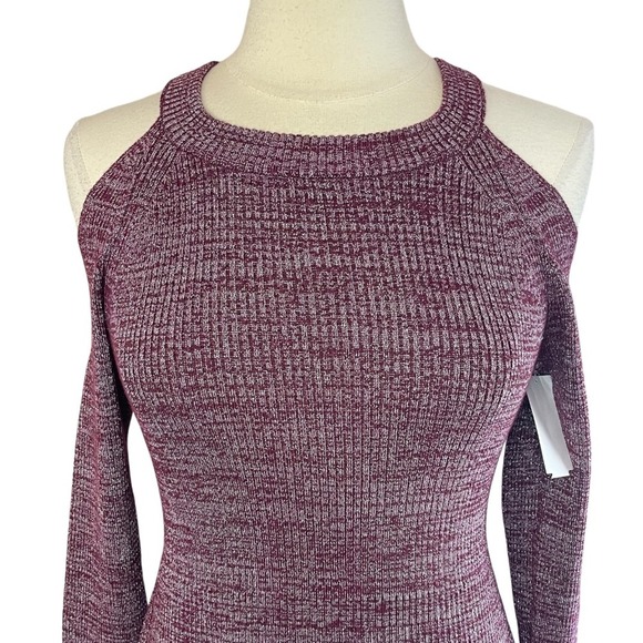 NWT LONDON TIMES Cold Shoulder Ribbed Knit A-line Midi Dress, Large - Picture 4 of 10